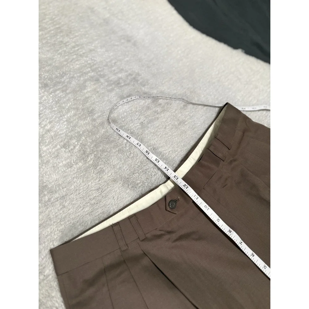 New Metropolis Pleated Straight Wool Dress Pants Size 38x30 Cuffed Trousers